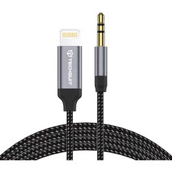 Techsuit - Προσαρμογέας καλωδίου Premium SoundShell (AC10) - iOS σε υποδοχή 3.5mm, 16bit/48Khz, 1.5m - Γκρι