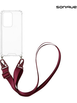 Sonique Armor Clear Θήκη Σιλικόνης με Strap (Honor 200 Lite 5G) Μπορντό