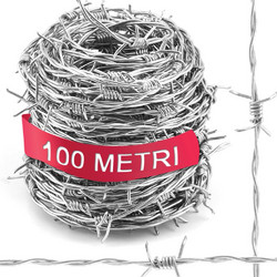 BAKAJI Σύρμα Ακανθωτό Γαλβανισμένο 100 Μέτρα Κουλούρα Μεταλλική για Χειροτεχνίες 02841906