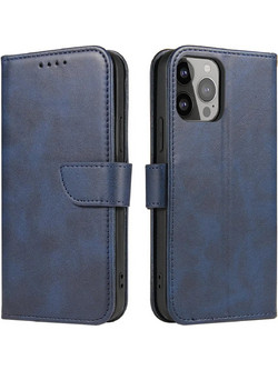 Hurtel Magnet Case Θήκη Wallet με Stand Blue (iPhone 15 Plus)