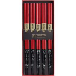 Τσόπστικς Ξύλινα Σετ Tokyo Design Studio Red Black Flower Gift Box Chopsticks
