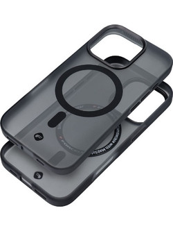 FORCELL F-Protect Levels With Dual Layer 4D technology, Military Drop-Test Compatible With Magsafe For Iphone 16 Plus Smoky black