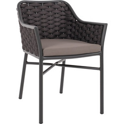 HomeMarkt Πολυθρόνα Κήπου Αλουμινίου Γκρι HM5858.01