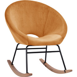 HomeMarkt Κουνιστή Πολυθρόνα Βελούδινη Χρυσή Paulina HM8399.09