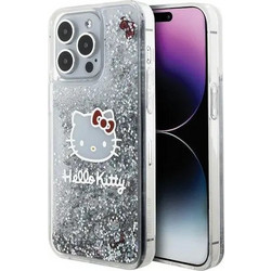 Hello Kitty Liquid Glitter Charms Kitty Head case for iPhone 15 Pro Max - silver - (Hel000042-0)