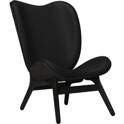 Πολυθρόνα A Conversation Piece Tall Hope Leather 5104C5577-12 73x93x106cm Black Oak Black