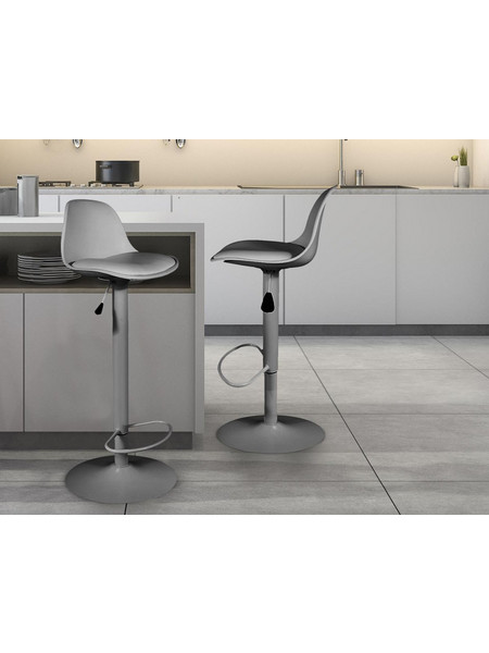 Σκαμπό μπαρ Isak Home Deco Factory με ρυθμιζόμενο ύψος και διαστάσεις 41.5x38x83cm/104cm - Grey HD6217