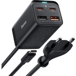 Baseus CCGP040101 Φορτιστής Χωρίς Καλώδιο με 2 Θύρες USB-A & 2 Θύρες USB-C 65W Power Delivery & Quick Charge 4.0 Black