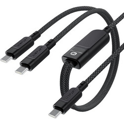 Καλώδιο Σύνδεσης Acefast C5-11 Μεταλλικό USB-C σε 2xUSB-C 100W 20V/5A Braided Μαύρο 1.2m. - Hoco
