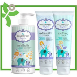 Pharmasept Pharmasept Tol Velvet Baby Mild Bath Απαλό Βρεφικό - Παιδικό Αφρόλουτρο για Σώμα & Μαλλιά, 1L & Baby Calming Nappy Cream Αδιάβροχη Κρέμα για την Αλλαγή της Πάνας, 150ml & Soothing Cream Κατ