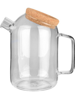 Estia Κανατα Γυαλινη 1200ml με Καπακι Φελλου 01-23577