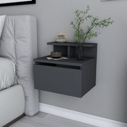 Κομοδίνο επιτοίχιο Arsen Megapap ανθρακί 39,8x31,9x35εκ. GP052-0140,1-GP052-0140,1-Ανθρακί GP052-0140,1