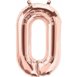 STYLEX Μπαλόνι Αριθμός 0 Μεταλλιζέ Χρώμα Rosegold 1 Τμχ