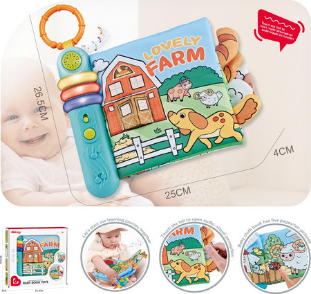Baby clothing book with music and light Farm