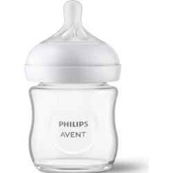 Philips Avent Natural Response Γυάλινο Μπιμπερό με Θηλή Σιλικόνης κατά των Κολικών 0m+ White 120ml