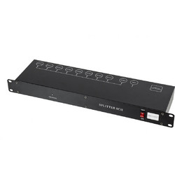 GloboStar(R) SPLITTER 51178 Διακλαδωτής & Ενισχυτής Σήματος DMX 8 Καναλιών - Rack Mount - AC 220-240V IP20 - Μ48 x Π17 x Υ4.5cm