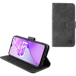 Lime Essential Magnet Book Θήκη Grey (Realme C31 6.5in)