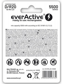 everActive Silver Line D 5500mAh 2τμχ