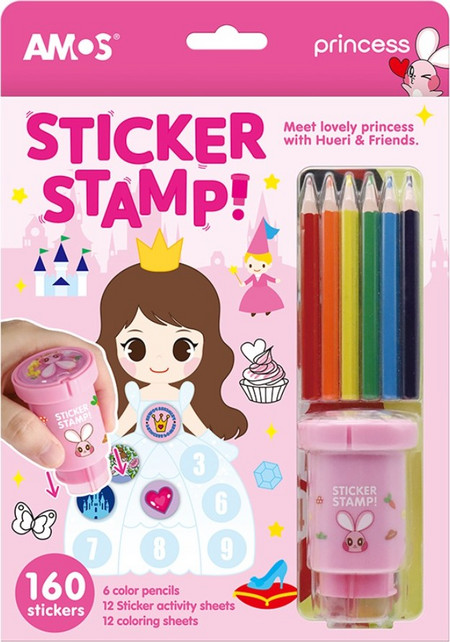 ΒΙΒΛΙΑ ΖΩΓΡΑΦΙΚΗΣ AMOS STICKER STAMP PRINCESS