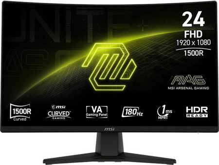MSI MAG 242C VA Curved Gaming Monitor 23.6" 1920x1080 FHD 180Hz 1ms
