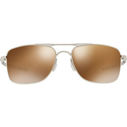Oakley Gauge OO4124 09 Ανδρικά Γυαλιά Ηλίου Aviator Μεταλλικά Ασημί με Καφέ Polarized Φακό