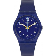 Swatch Γυναικείο Ρολόι με Μπλε Καουτσούκ Λουράκι SO28N108