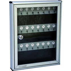 Κουτί Για Κλειδιά 24 Θέσεων 290 X 40 X 370 Maurer 95738 Πόρτα από ανοδιωμένο αλουμίνιο και τζάμι απο πλεξιγκλάς
