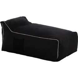 ΠΟΥΦ ZAFER HM5772.12 ΜΕ TEXTILINE ΜΑΥΡΟ ΚΑΙ ΛΕΥΚΟ ΡΕΛΙ 88x128x40-60Υ εκ. HOMEMARKT