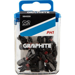 Σετ Μυτών Δράπανου Graphite 56H530 PH 1 x 25mm Σετ 20τμχ