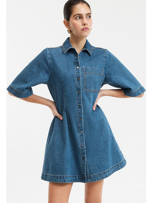 La Redoute Collections Φόρεμα Τζιν Μπλε