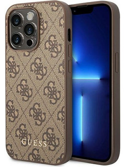 Guess Metal Logo Hardcase - iPhone 14 Pro - Καφέ