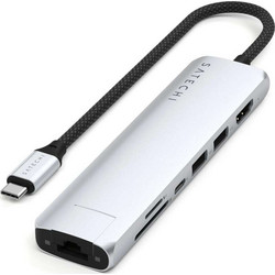 Satechi Slim ST-P7SS - Docking Station με HDMI 4K PD και Ethernet σε Ασημί Χρώμα