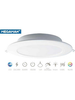 Φωτιστικό led 19W panel Φ19,5cm (εγκοπή 15cm) σπότ (σποτάκι) χωνευτό γυψοσανίδας φυσικό φώς 4000Κ στρογγυλό λευκό 1540 lumens