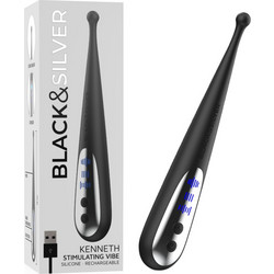 Black & Silver Κλειτοριδικός Δονητής Silver Kenneth Μαύρος
