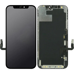 TW INCELL LCD για iPhone 12/12 Pro, camera-sensor ring, earmesh, μαύρη