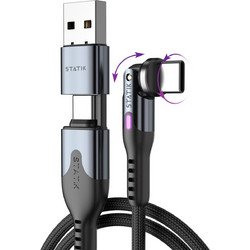 STATIK PowerPivot Pro Braided Rotating USB-C Cable Black 1m