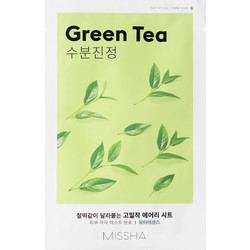 Missha Airy Fit Green Tea Sheet Μάσκα Προσώπου για Ενυδάτωση με Πράσινο Τσάι 19gr