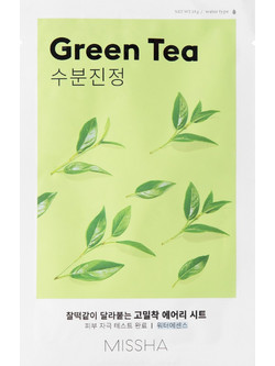 Missha Airy Fit Green Tea Sheet Μάσκα Προσώπου για Ενυδάτωση με Πράσινο Τσάι 19gr