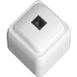 Eurolamp Πρίζα ΜΙΝΙ DATA Μονή RJ45 8P8C Λευκή IP20 - Eurolamp - 147-16245