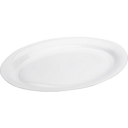 Πιατέλα Πλαστική Οβάλ Λευκή 40x27.5x3 cm