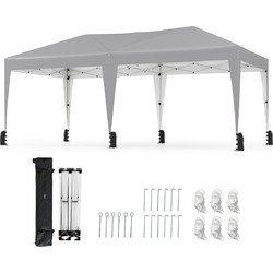 Costway 3x6 m Ανθεκτικό Pop-up Pavilion με Ειδική Τσάντα και UV Προστασία 50+ - Γκρι NP12562GR
