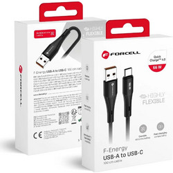 Καλώδιο FORCELL F-ENERGY C342 USB A σε Τύπου C QC4.0 3A 66W Σιλικόνης 1 μ. μαύρο