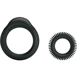 Baile Ring Manhood D-213044 Σετ Ελαστικά Δαχτυλίδια Πέους Σιλικόνης Μαύρα 2τμχ