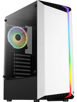 Aerocool Bionic V2 White Gaming Midi Tower Κουτί Υπολογιστή RGB με Πλαϊνό Παράθυρο