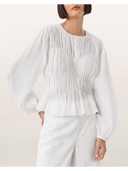 ALL SAINTS MELANI TOP W020PD-Antique White White