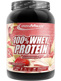 Ironmaxx 100% Whey Strawberry White Chocolate Πρωτεΐνη Ορού Γάλακτος Γράμμωσης 900gr