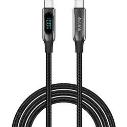 USB CABLE Type-C male to type-C male 1m Armor LED data&charge 100W (41765/LCC-0100)