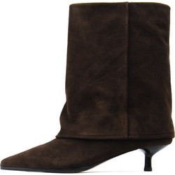 Inuovo Suede Leather Mid Heel Γυναικεία Μποτάκια