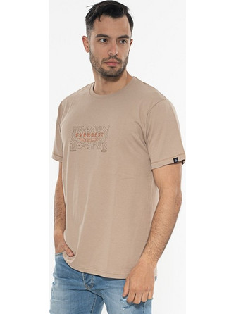 EVERBEST T-Shirt Λαιμόκοψη Με Στάμπα Plus Size 242806Β ΜΠΕΖ ΜΠΕΖ