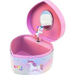 Magni Jewellery box with music - Ξύλινη Ροζ Μπιζουτιέρα Μονόκερος με Μουσική